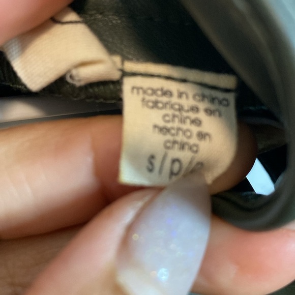 Retrod | Dark Army Olive Green Faux leather Sleeveless Mini Dress - Small - Picture 3 of 6